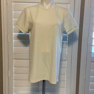 Men's Ivory Textured Short Sleeve Tee